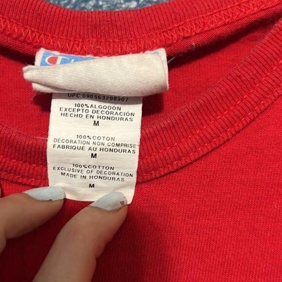 Champion Red T Shirt Mens Medium - Picture 3 of 7